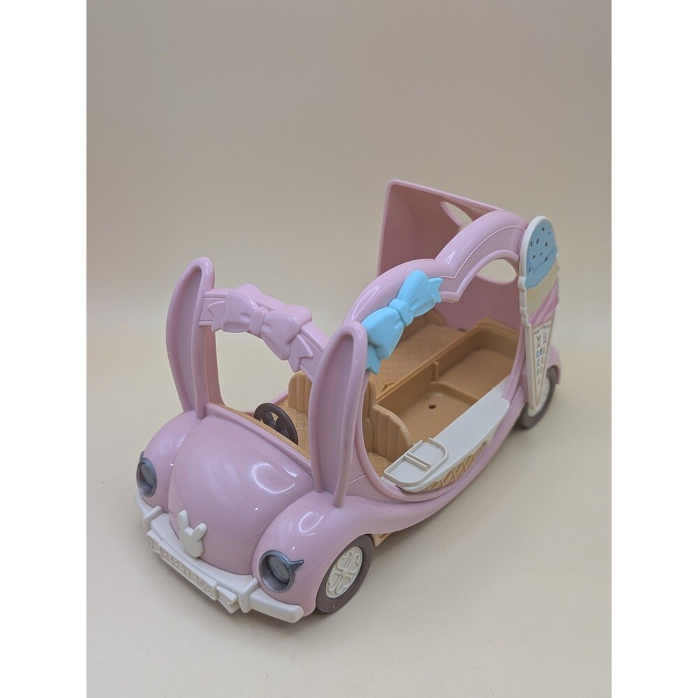 Calico Critters Sylvanian Families Happy Ice Cream Wagon Van Pink Bunny Truck...